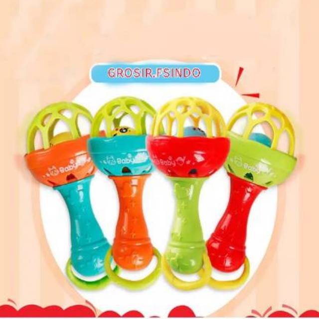 Teether Rattle mainan anak