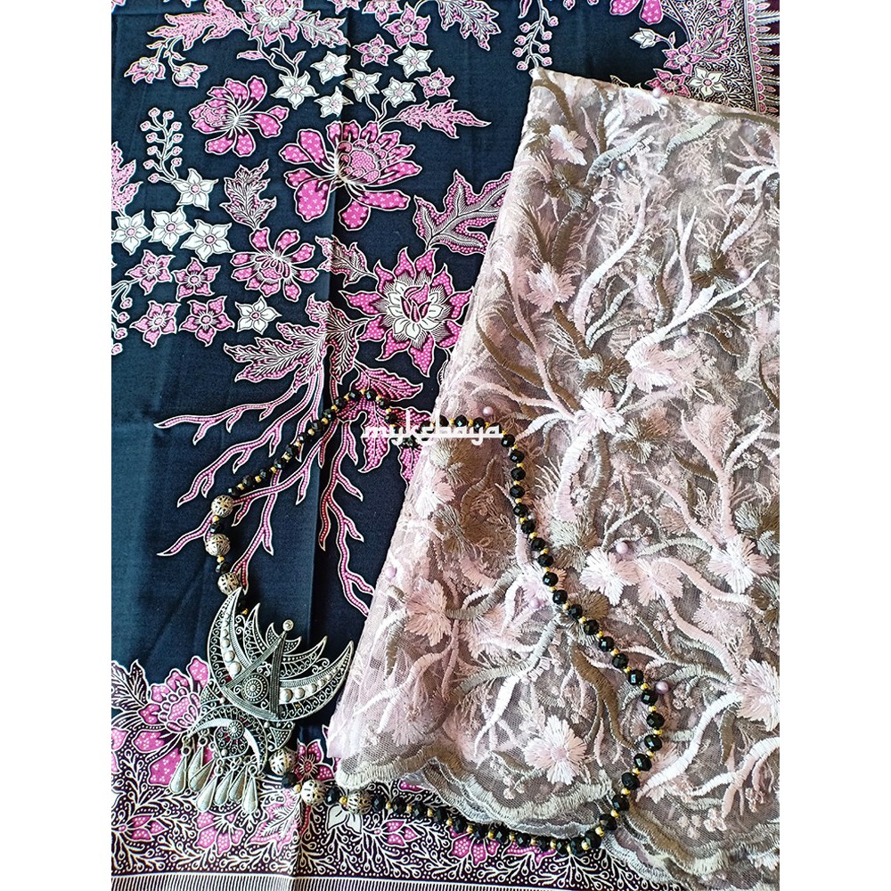 Paket Kain Tulle 3D Anella dan Kain Batik Brokat Brukat Tile