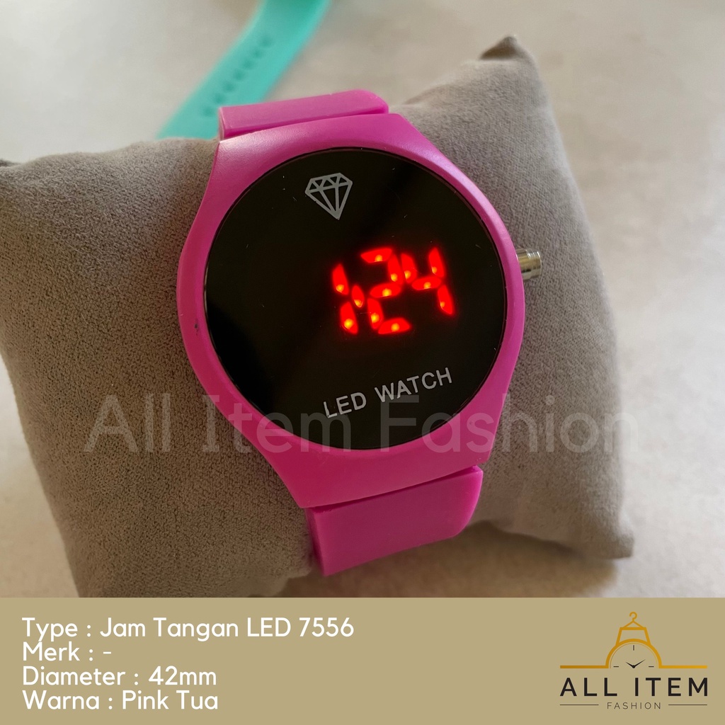 COD✅ Jam Tangan Bulat Digital LED 7556 Rubber Electronic Fashion Pria Wanita / Watches