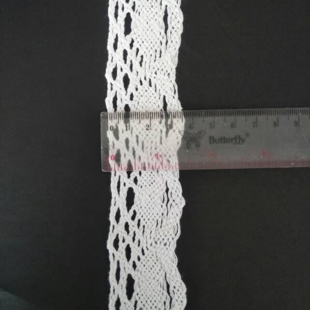 PER METER RENDA RAJUT WARNA PUTIH LEBAR 3.5CM