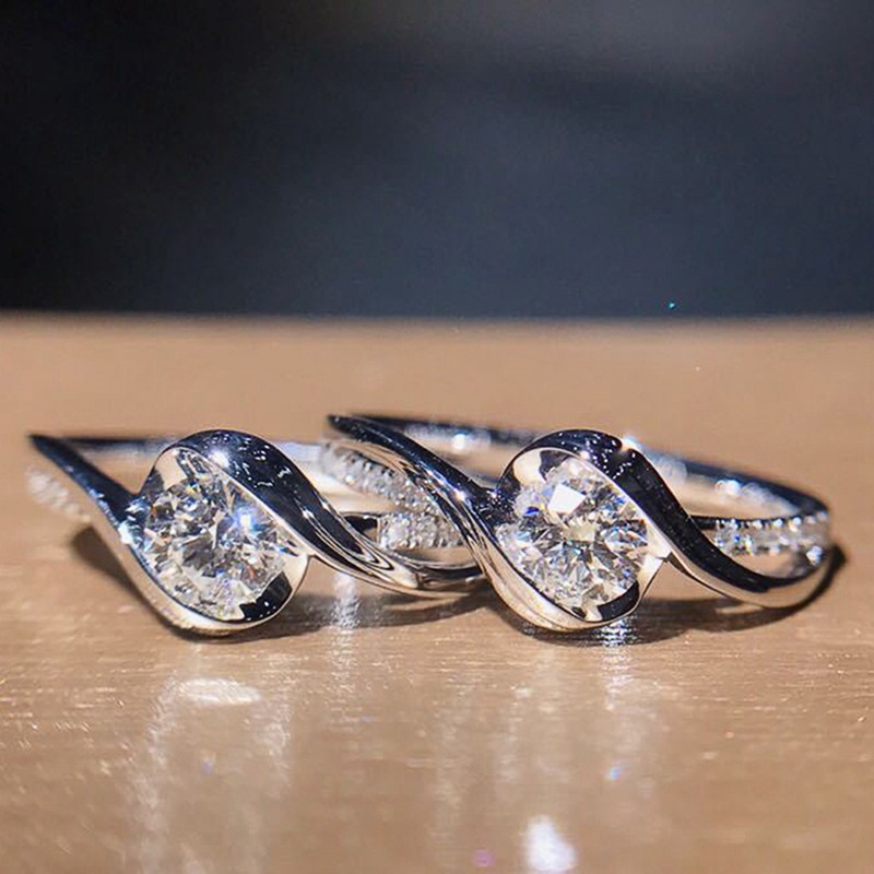 Cincin Sterling Silver 925 Dengan Zircon Bentuk Hati Untuk Wanita