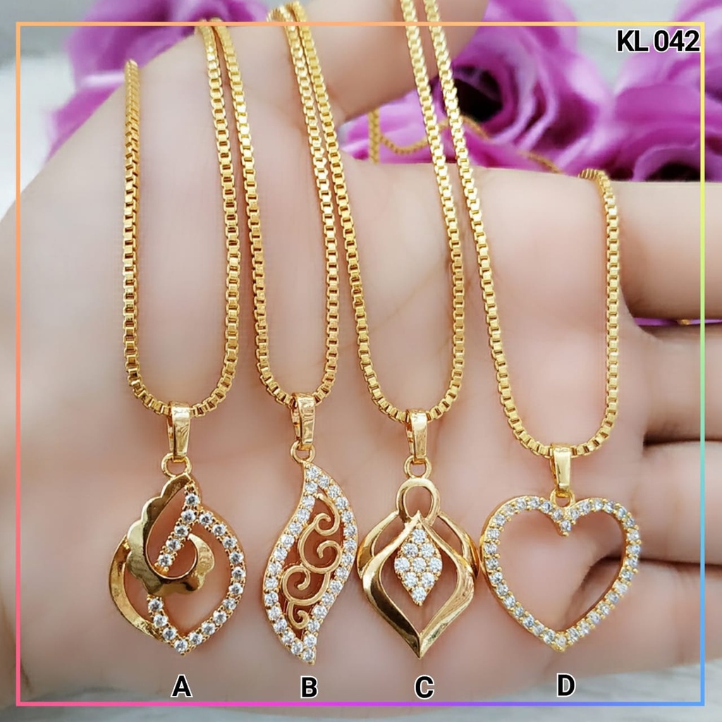 Kalung xuping kalung dewasa rantai milano permata  lapis emas gold KL 042