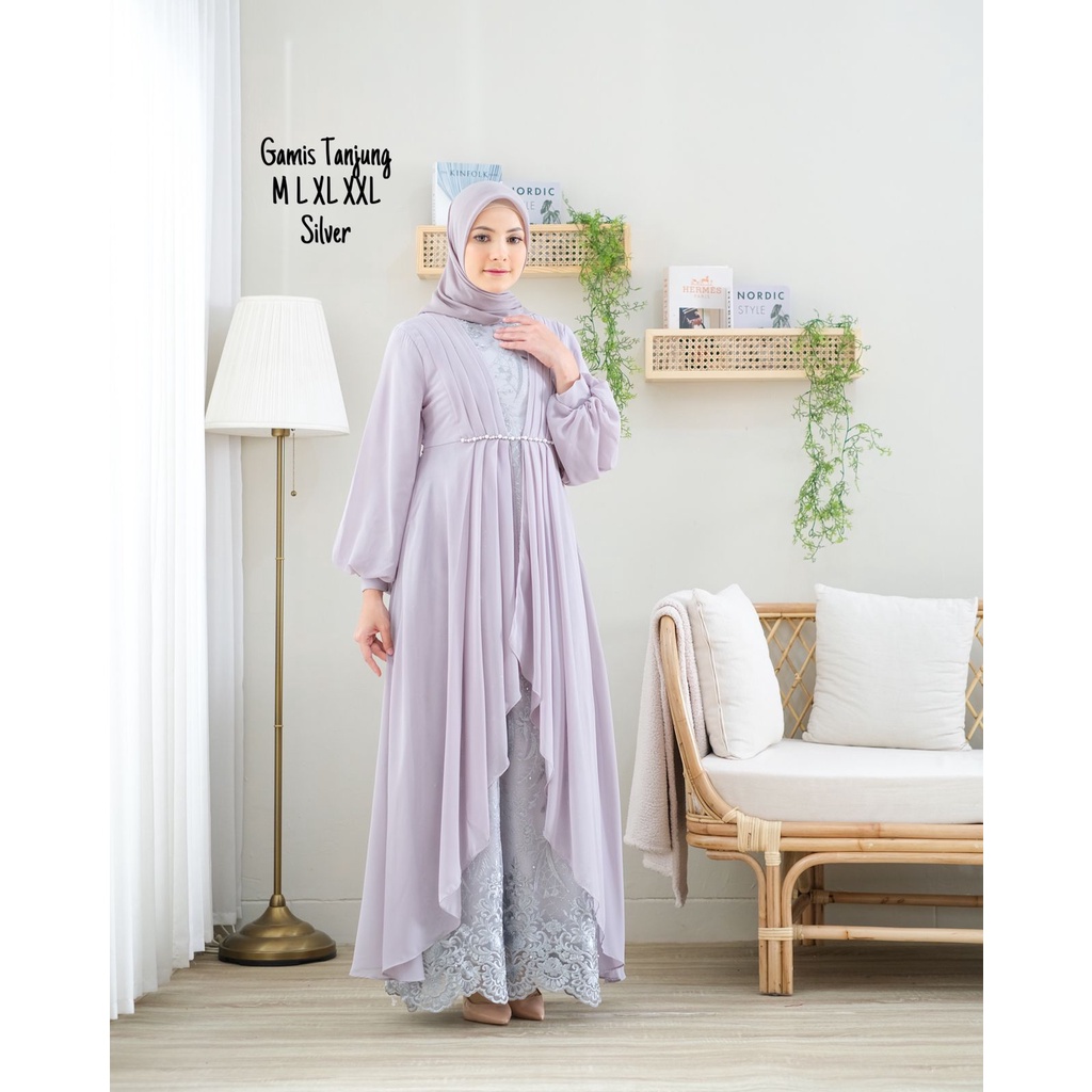 Dress Gamis Tanjung Naura / Kebaya Pesta Wisuda Nikahan / Brukat Tille / Gamis Brukat Kondangan