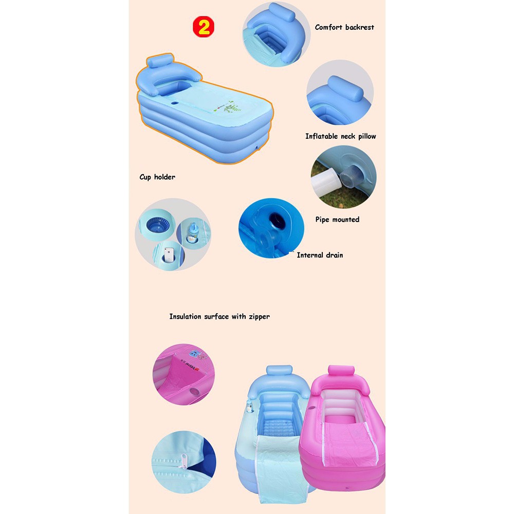 Intime Bak Mandi Dewasa Kolam SPA Angin Inflatable Bathtub Portable with Pompa - YT-038B