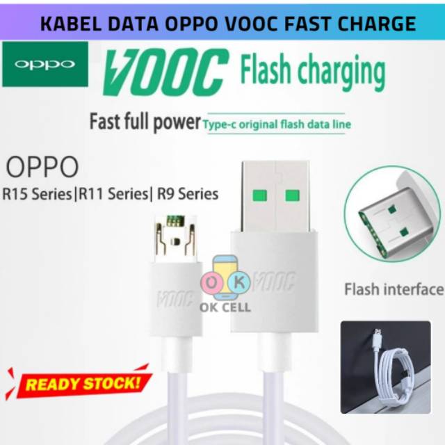 Kabel Data Fast Charger OPPO Ori 100% Cable Data USB Micro VOOC Flash Charging Original Cabutan