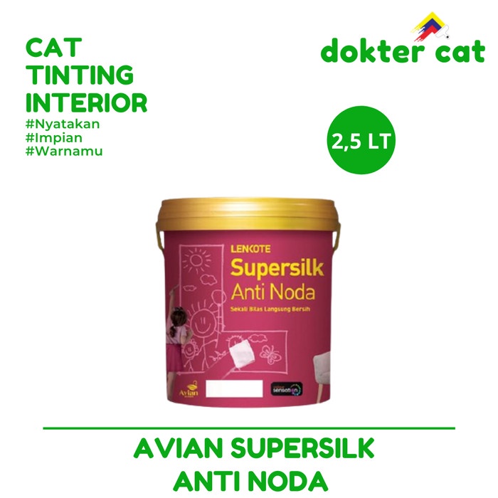 Jual Lenkote Supersilk Anti Noda 25 Lt Cat Tinting Cat Tembok Cat Murah Putih Indonesia 7755