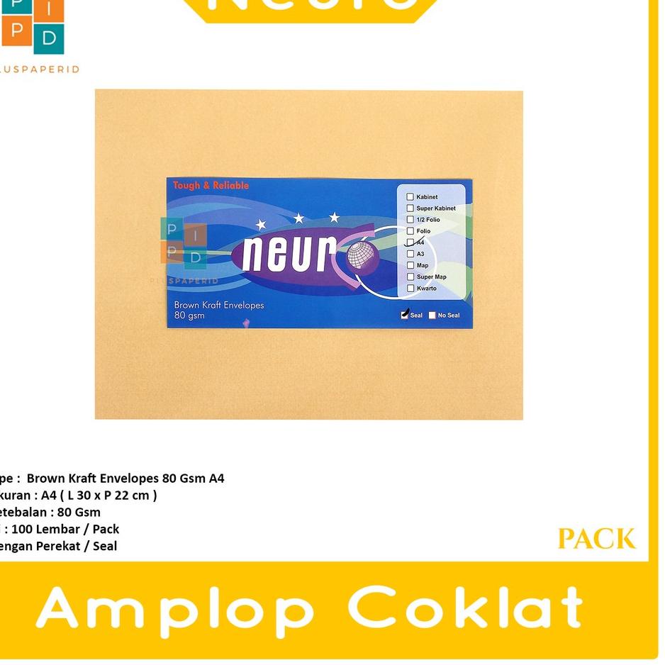 

Best Deals NEURO - Amplop Coklat Ukuran A4 ( 30 x 22 cm ) Seal - Pack