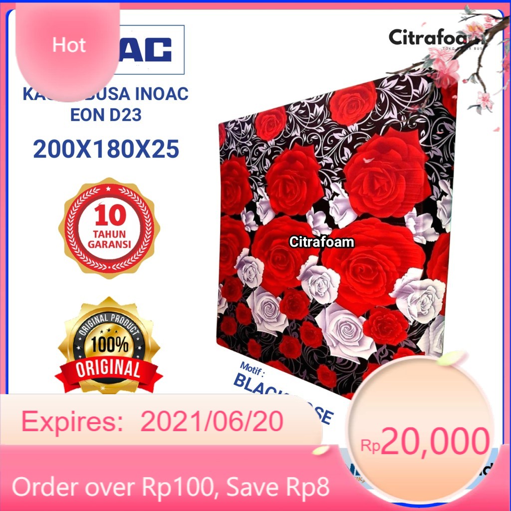 Kasur Busa Inoac No 1 Uk 200x180 Tebal 25CM Garansi 10 Tahun / Kasur Busa Inoac EON D23 [200x180x25]