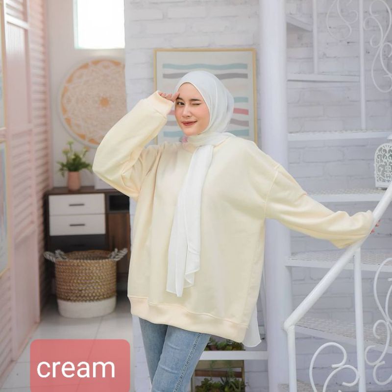 sweatshirt OVERSIZE TEBAL/FASHION WANITA KEKINIAN/TRENDY