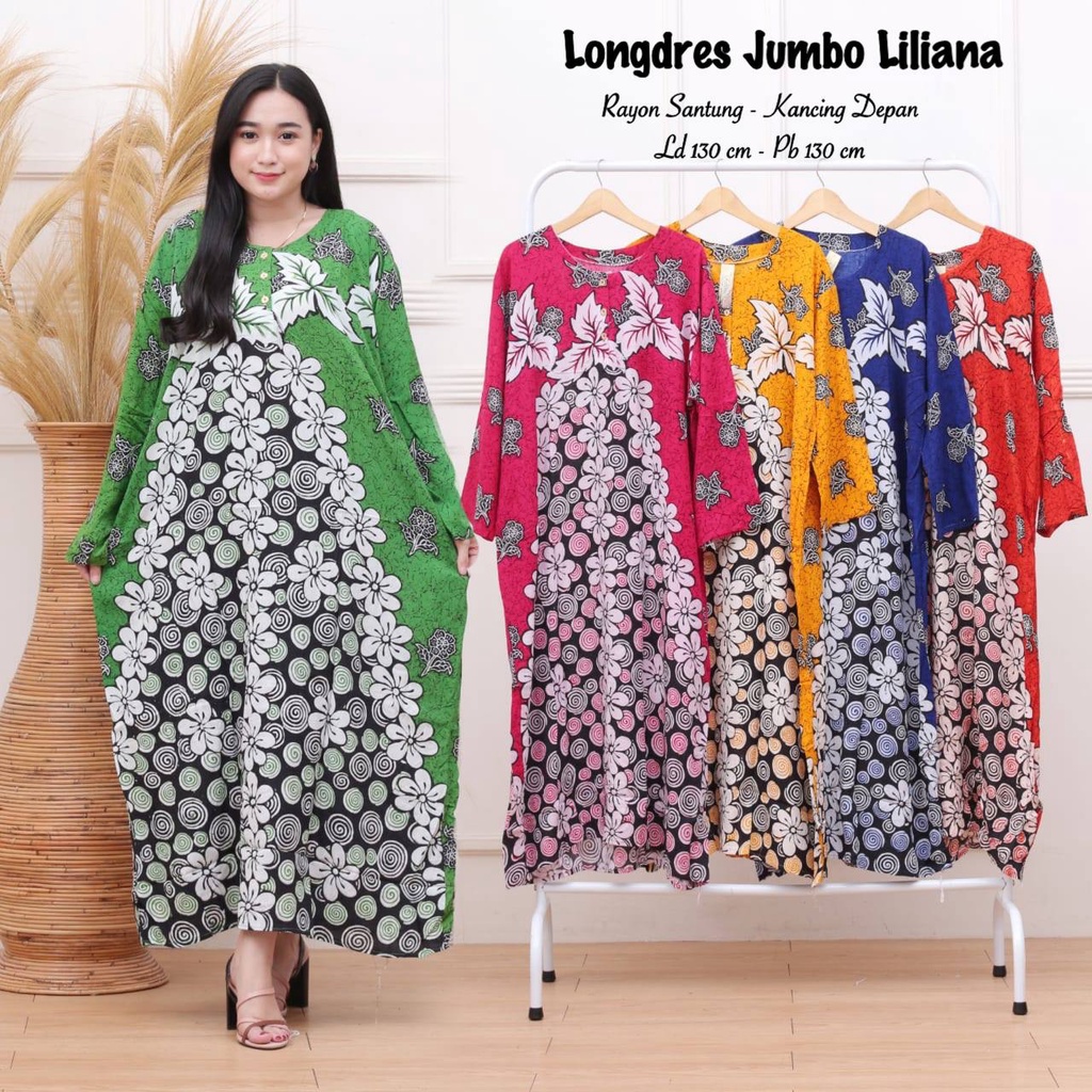 Daster Jumbo Longdress Ld 120 130 Kekinian Lengan Panjang Busui Kancing Depan Size XXL XXXL Terbaru 2021 2022 Longdres Wanita Murah Motif Baju Daster Ibu Ibu Hamil