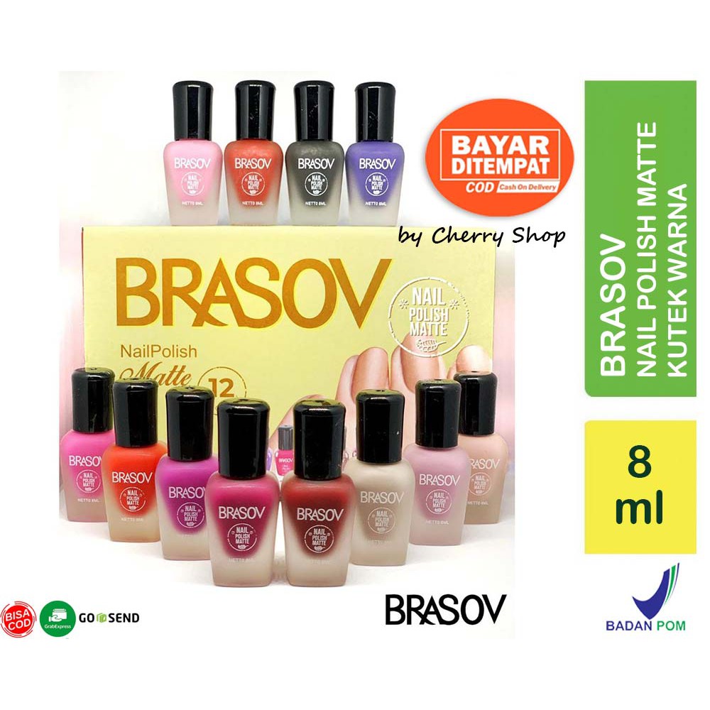 [MATTE] [BISA PILIH WARNA] [BPOM] BRASOV Kutek Cat Kuku Matte Kutek Warna 8 ML Kutek Go Matte Nail P