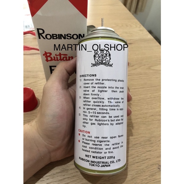 GAS ISI ULANG ROBINSON 220 GRAM BUTANE REFILL GAS KOREK API MANCIS