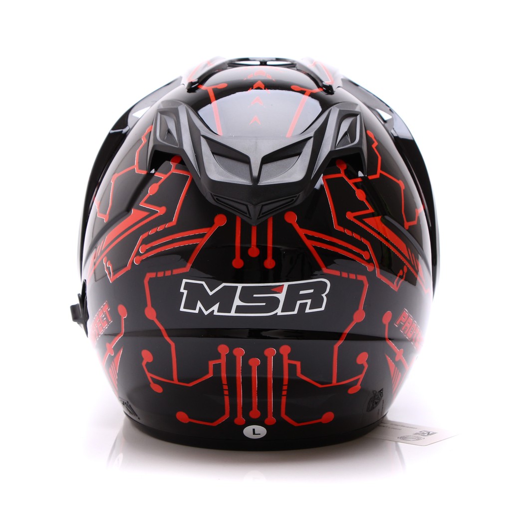 [Helm Dewasa] MSR Helmet Impressive - Protect - Double Visor - Hitam Merah