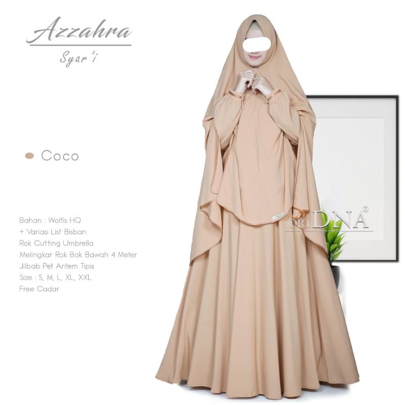 Gamis Set Syari Azzahra Ori DNA Clothing BTC Soloo
