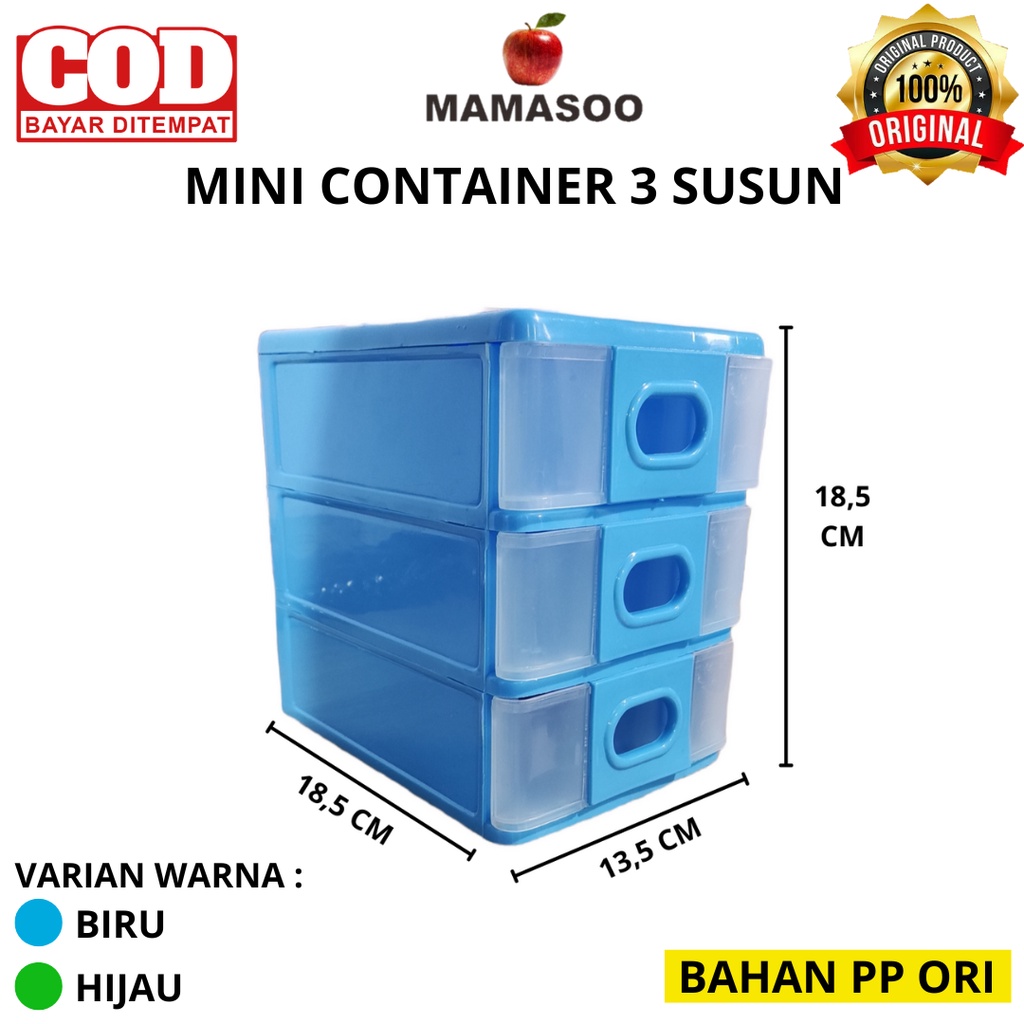 Tokoani17 Mamasoo Mini Container/Laci Mini 3 Susun/Laci Atk