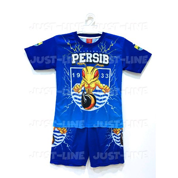 setelan bola  anak  persib baju  celana anak  gambar  kartun 