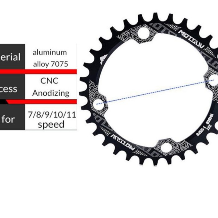 Chain Ring narrow wide single 104 BCD sprocket gir depan sepeda one by 32t 34t 36t 38t