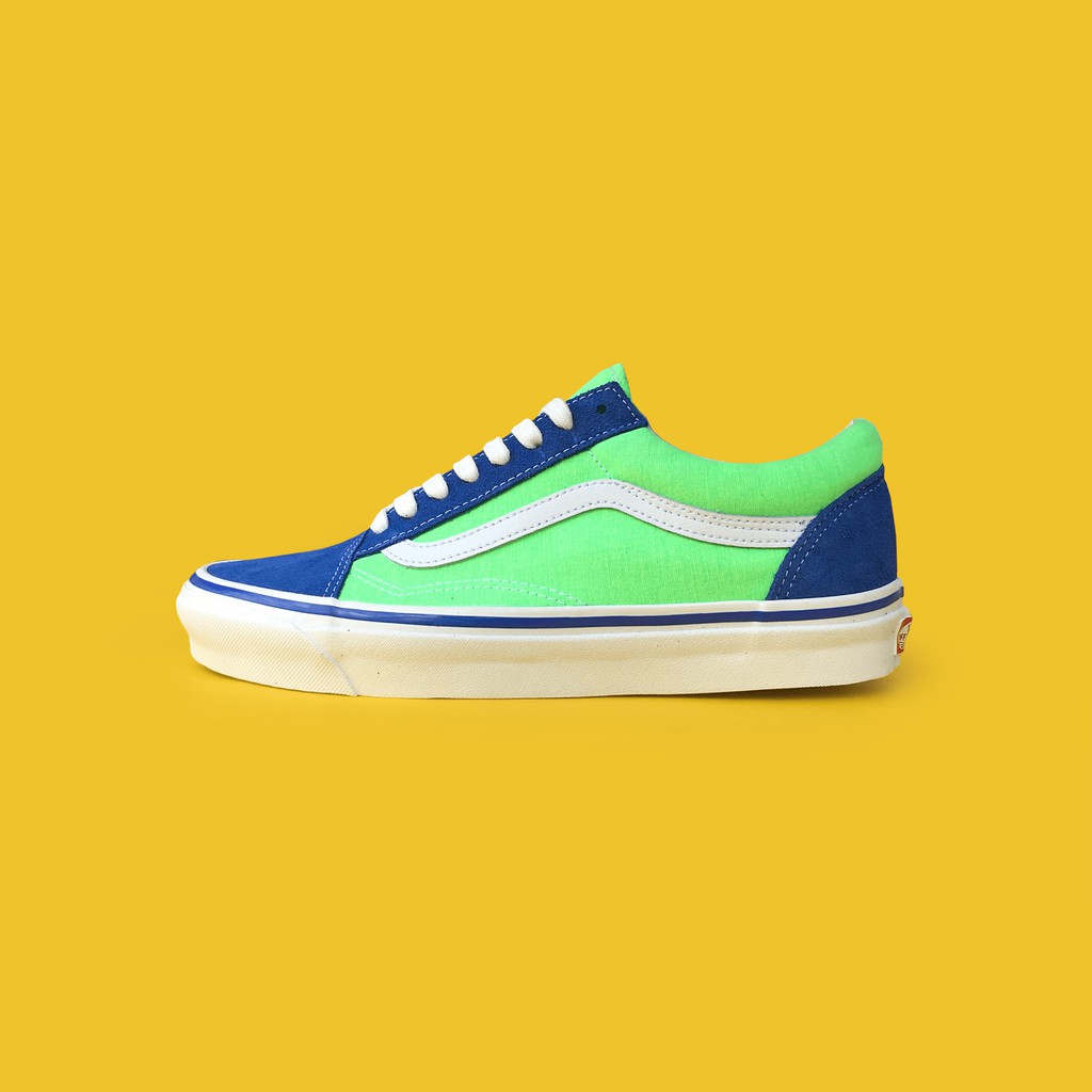 Vans Anaheim Factory Old Skool Style 36 DX OG Blue / Neon Green ORIGINAL RESMI