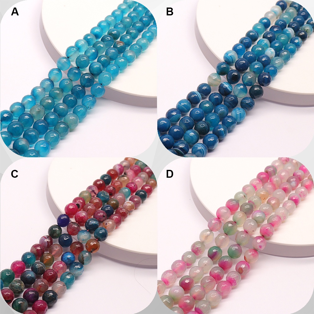 Manik manik gelang 10mm / batu agate / batu agate manik manik 10 mm / Manik Manik Batu Bahan Gelang