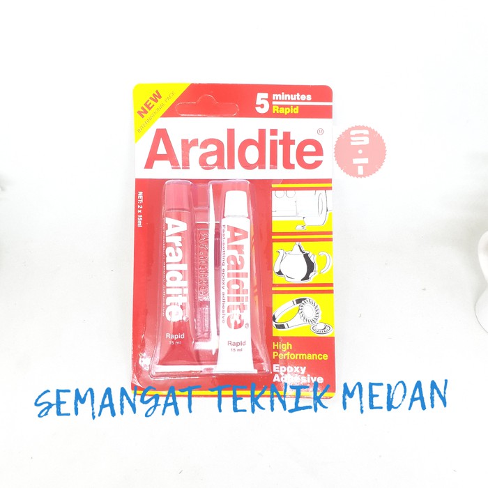 

LEM EPOXY BESI ARALDITE RAPID 5 MENIT MINUTES ADHESIVE MERAH