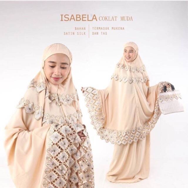 Mukena Jumbo Dewasa Satin Silk Isabela | Mukena Satin Adem | GROSIR MUKENA MURAH