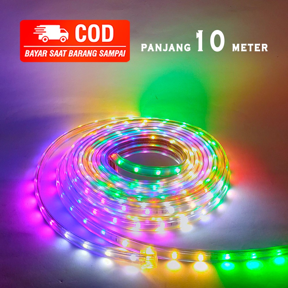 LAMPU HIAS / LAMPU NATAL / LAMPU LED SELANG RBG / LAMPU WARNA WARNI 10 METER