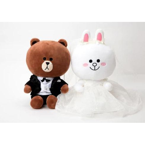 Boneka Line Brown & Cony Wedding Dolls 30Cm