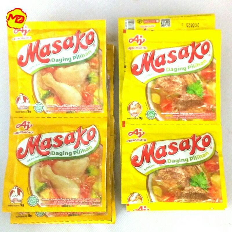 

Masako Ayam Sapi Bumbu 9 gram Renceng isi 12 sachet