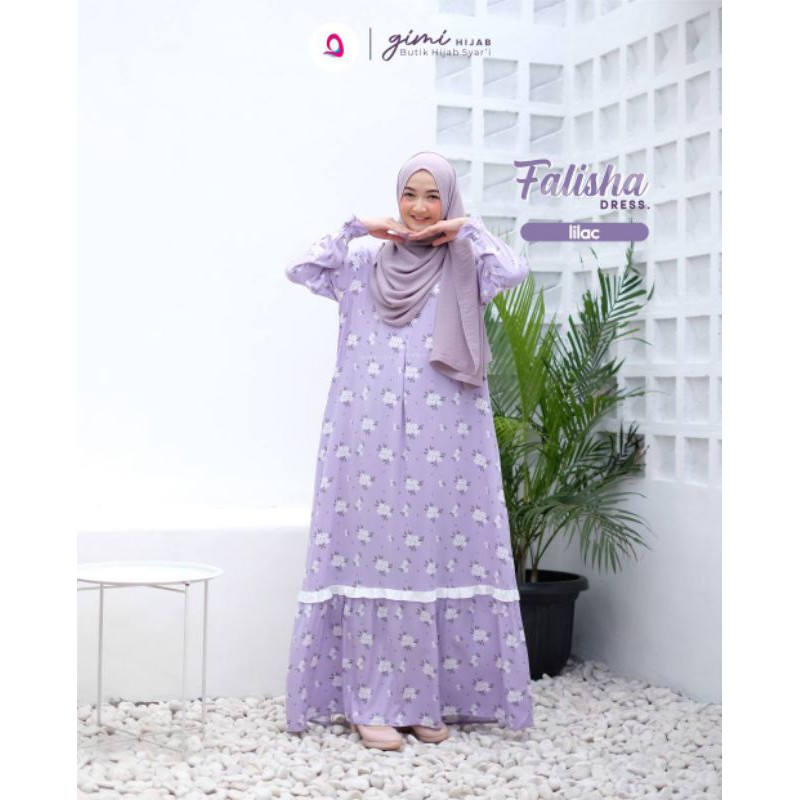 GIMIHIJAB FALISHA DRESS BAHAN JASMINE RAYON EXCLUSIVE MOTIF ORIGINAL