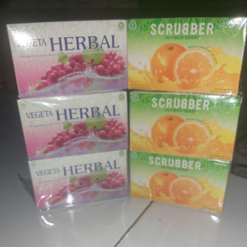 VEGETA DUS HERBAL DAN SCRUBBER ISI 6SACHET