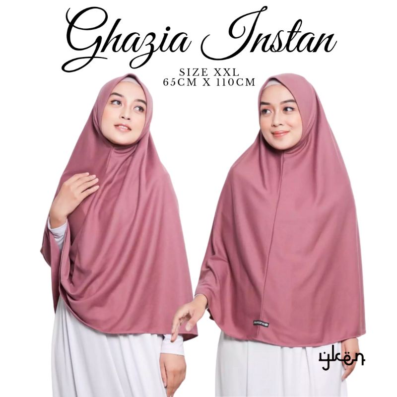 Hijab Najwa Ghazia Instan Tanpa Pet Bahan Kaos TC Premium Size XXL Jumbo Syar'i