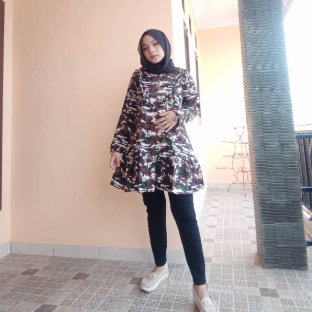 Tunik Fashion Loreng Army
