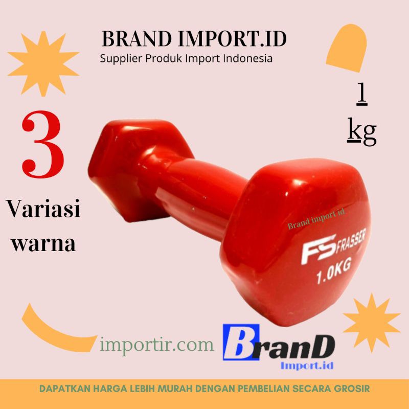 (MAINANKYU) Dumbel fitness dan gym neoprene besi frasser 1 kg