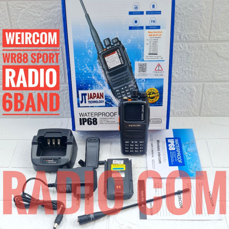 HT WEIRCOM WR88 PLUS 6BAND WATERPROOF HT WEIRCOM WR 88 PLUS SPORT RADIO 6BAND ORI HT WEIRCOM SPORT RADIO WR88 PLUS - ARMY