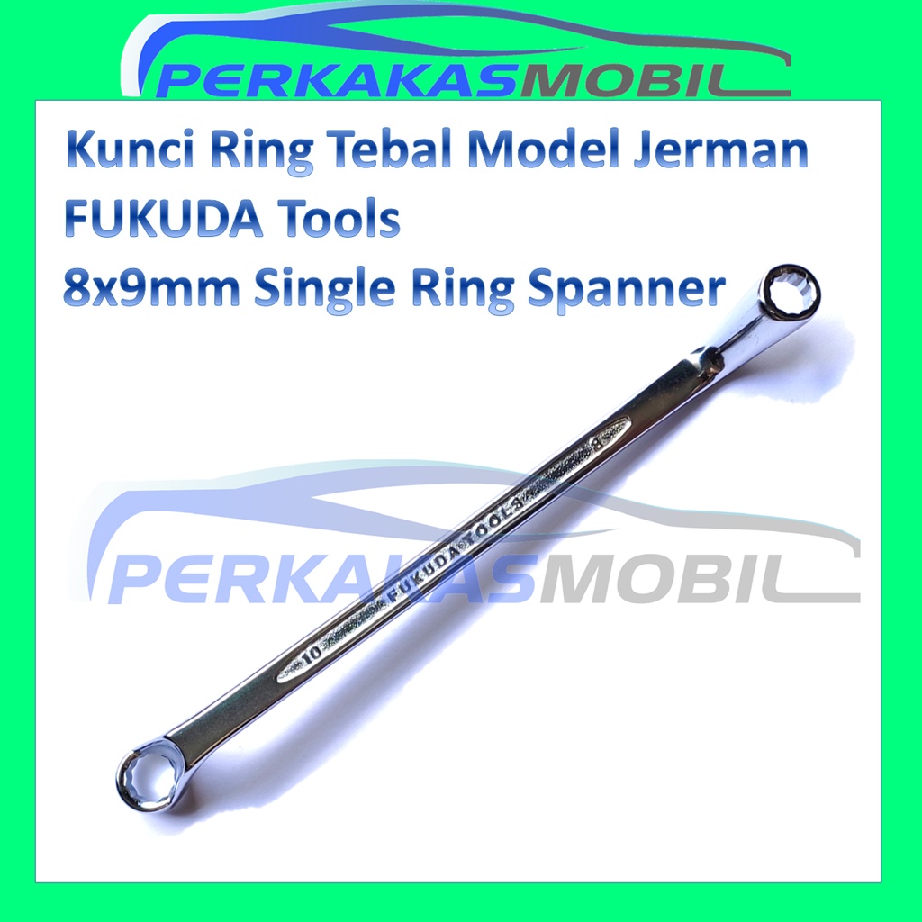 FUKUDA TOOLS Kunci Ring Tebal 8x9mm 8x9 mm Model Jerman Single Ring Spanner Box End Wrench