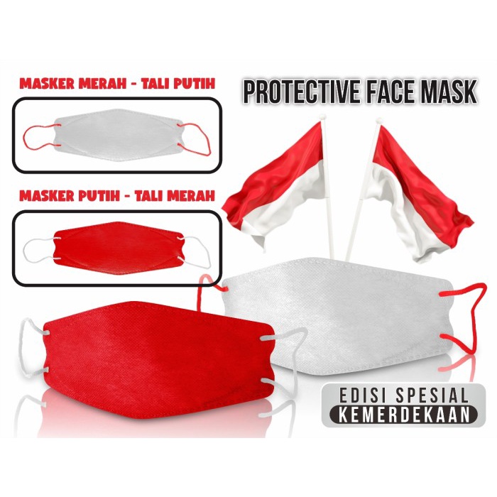 JSP Masker KF94 / Duckbill / Earloop Edisi Merah Putih Kemerdekaan 17 AGUSTUS