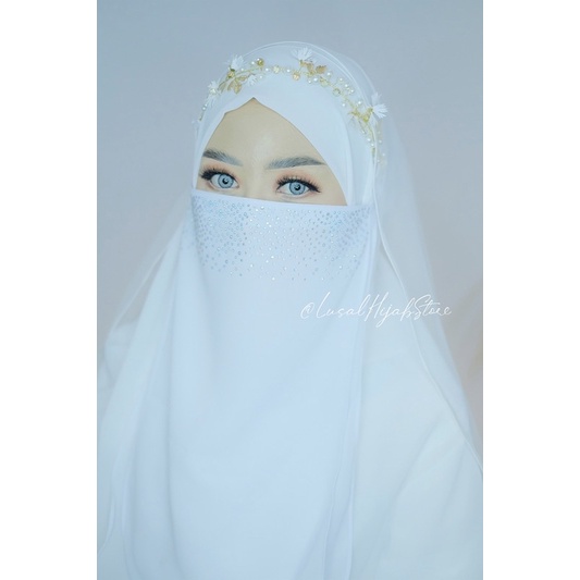 Niqab SWAROVSKY Akad Nikah Pengantin By Adelus packing kardus