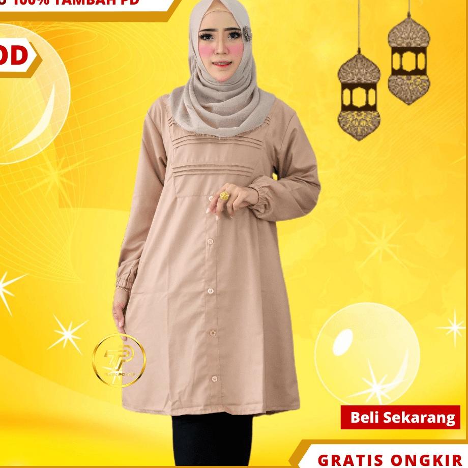 Baju Pakaian Tunik Polos Atasan Bahan Katun Toyobo Premium Fashion Muslim Muslimah Wanita2022 Kekini