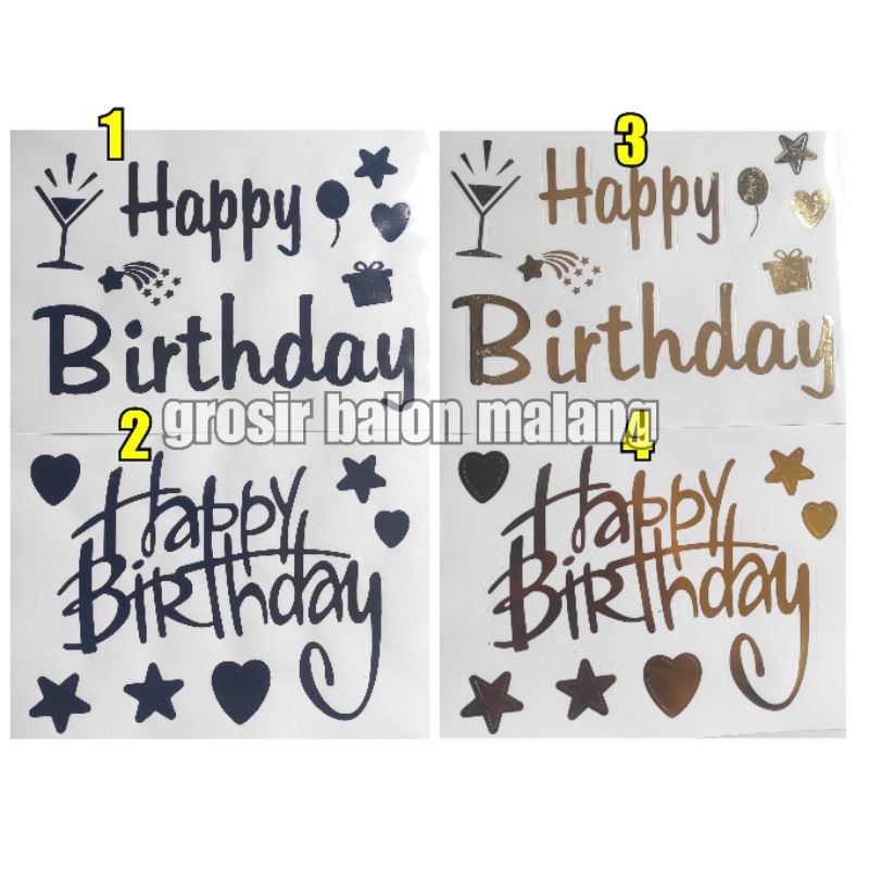 stiker sticker balon bening bobo pvc happy birthday tempelan