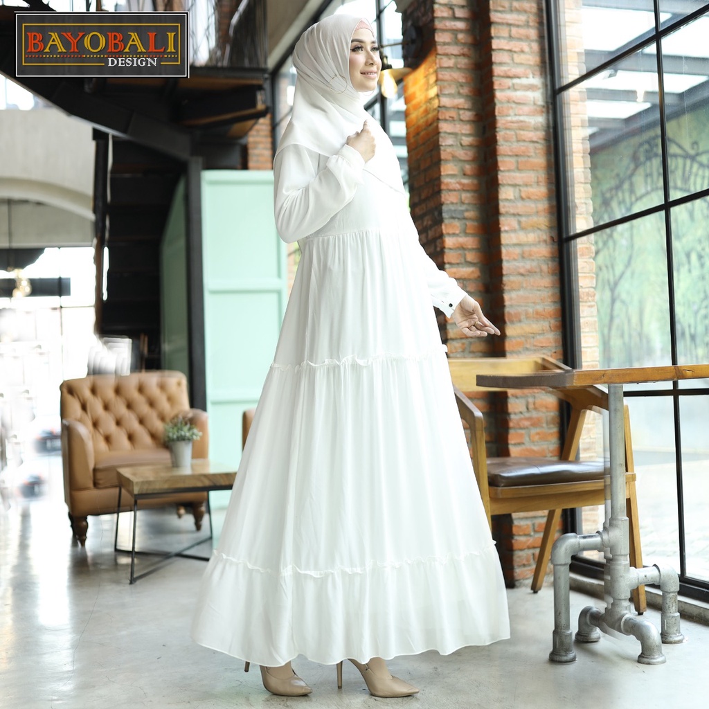 Baju Gamis Wanita Terbaru -Gamis Ceruty -Gamis Polos -Syari Jumbo - Fashion Muslim Wanita- Seragaman-Putih