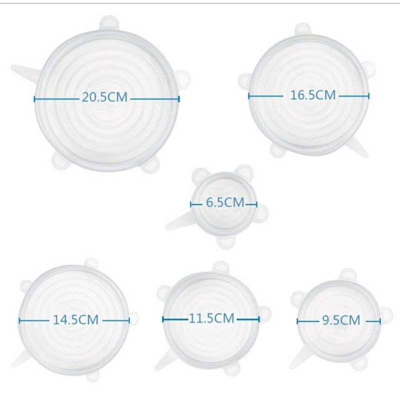 PENUTUP MAKANAN AGAR HIGIENIS BAHAN SILIKON SET ISI 6