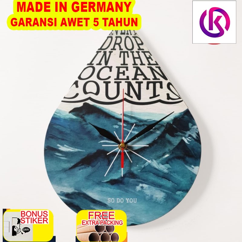 

Murah Jam Dinding Motivasi - Ocean / Every Drop Counts - Mesin Quartz sweep