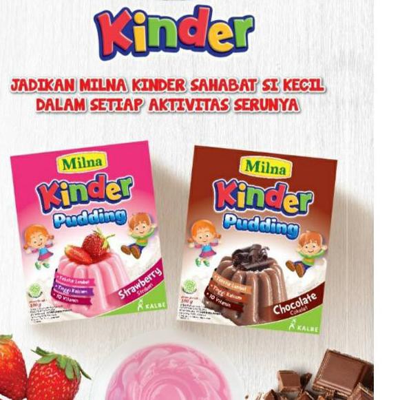 

#TERMURAH# Puding Milna KINDER Pudding Instant Coklat / Strawberry / Vanila 100gram