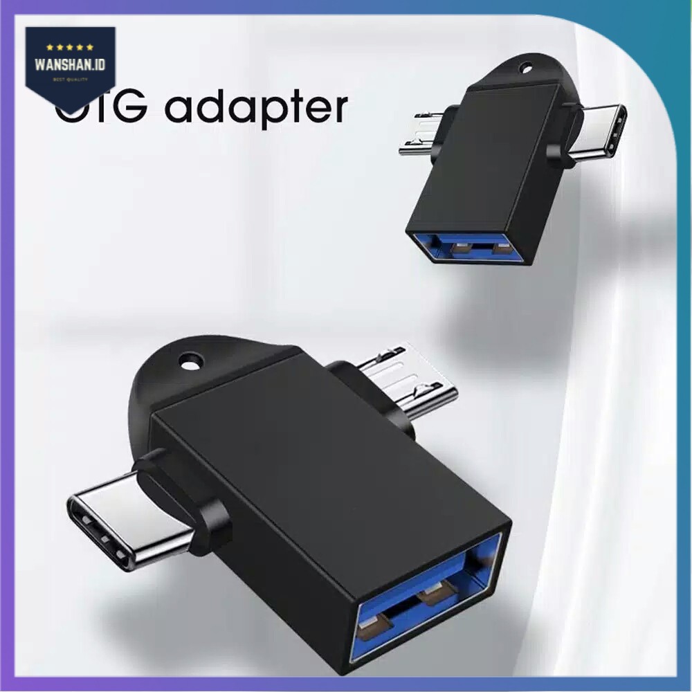 [WS] OTG Type C Adapter 2 In 1 Micro USB C 3.0 Flash Disk/Mouse Konektor Untuk Android Smartphone