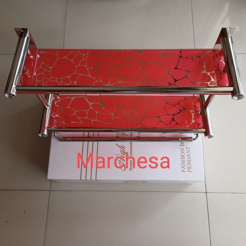 Rak Sabun Dan Rak Dapur 2 Tingkat 502 Stainless Steel Dan Kaca