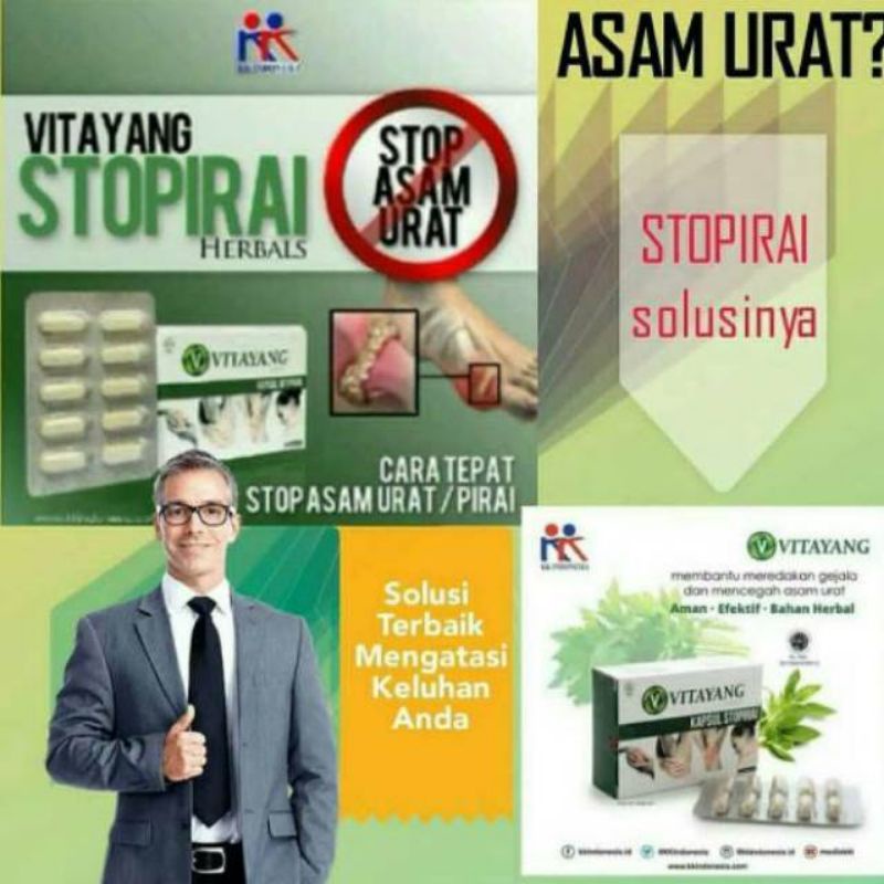 Vitayang Stopirai Obat Herbal Asam Urat Suplemen Asam Urat Nyeri sendi Original KK Indonesia