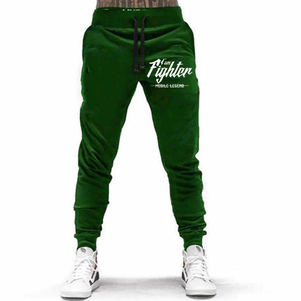 CELANA PANJANG JOGGER BAHAN FLEECE TEBAL I AM FIGHTER / KUALITAS PREMIUM UNISEX / CELANA PANJANG PRINTING TERLARIS