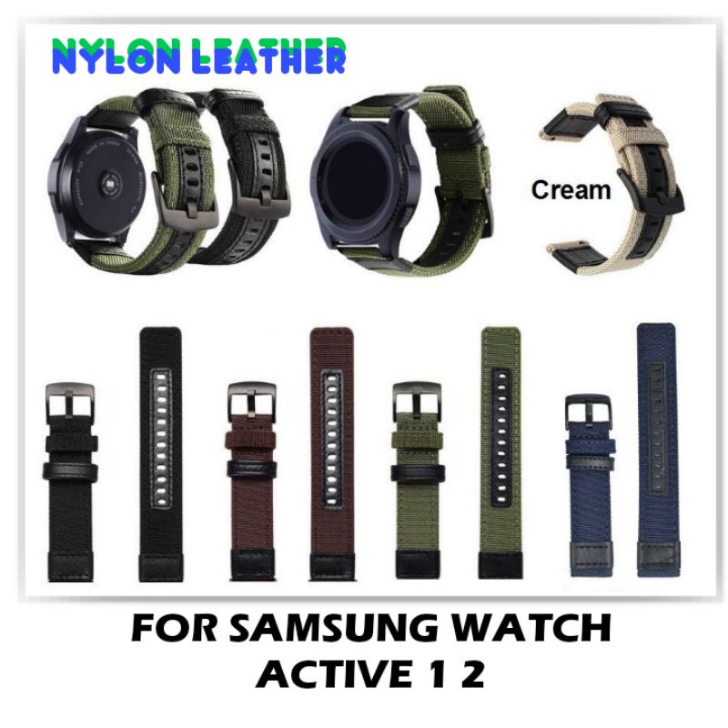 STRAP TALI JAM TANGAN - FOR SAMSUNG GALAXY WATCH ACTIVE 1 2 - RUBBER STYLE NYLON LEATHER 20MM