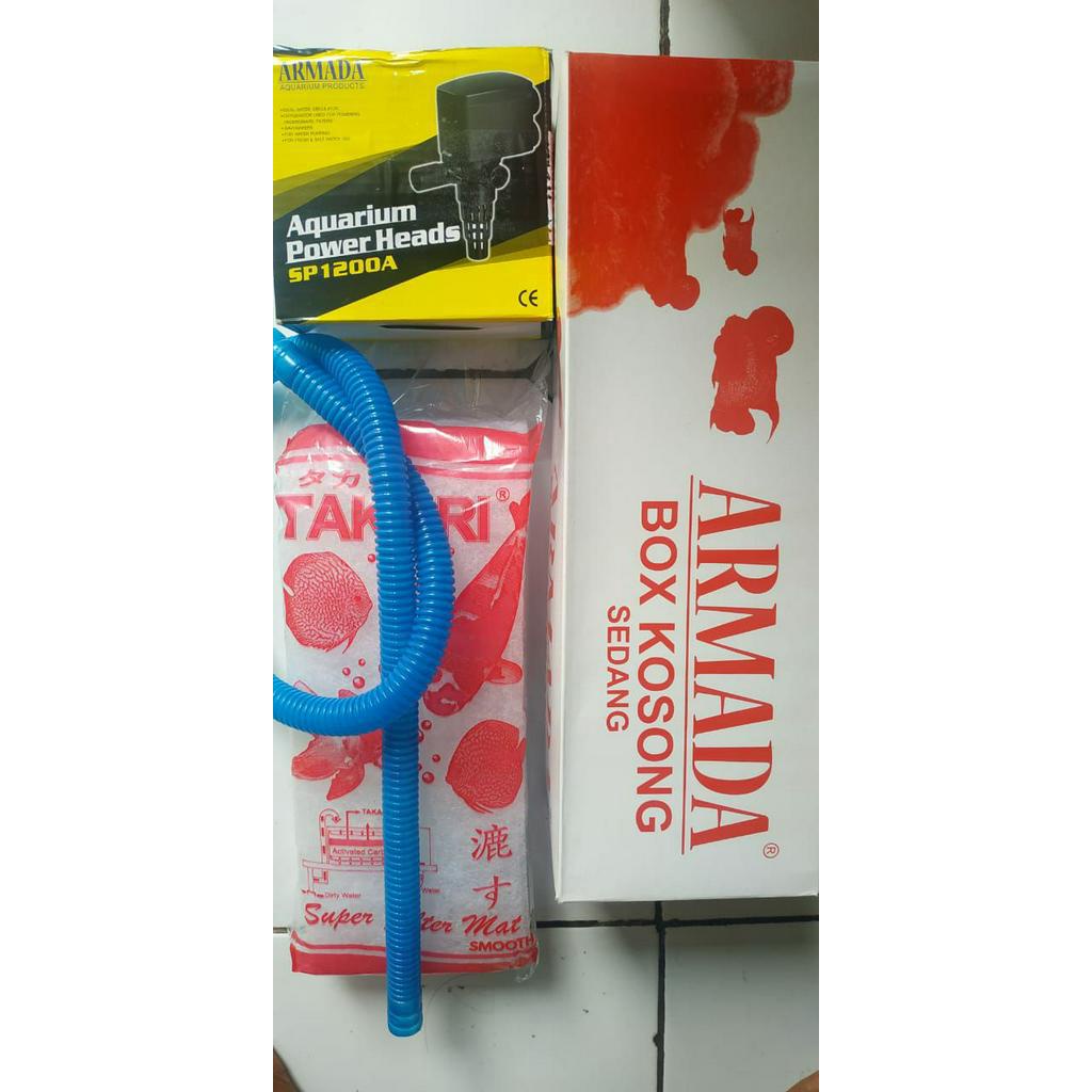 Paket Lengkap Box TOP Filter Aquarium Murah / SET PERLENGKAPAN AQUARIUM MAX 50cm