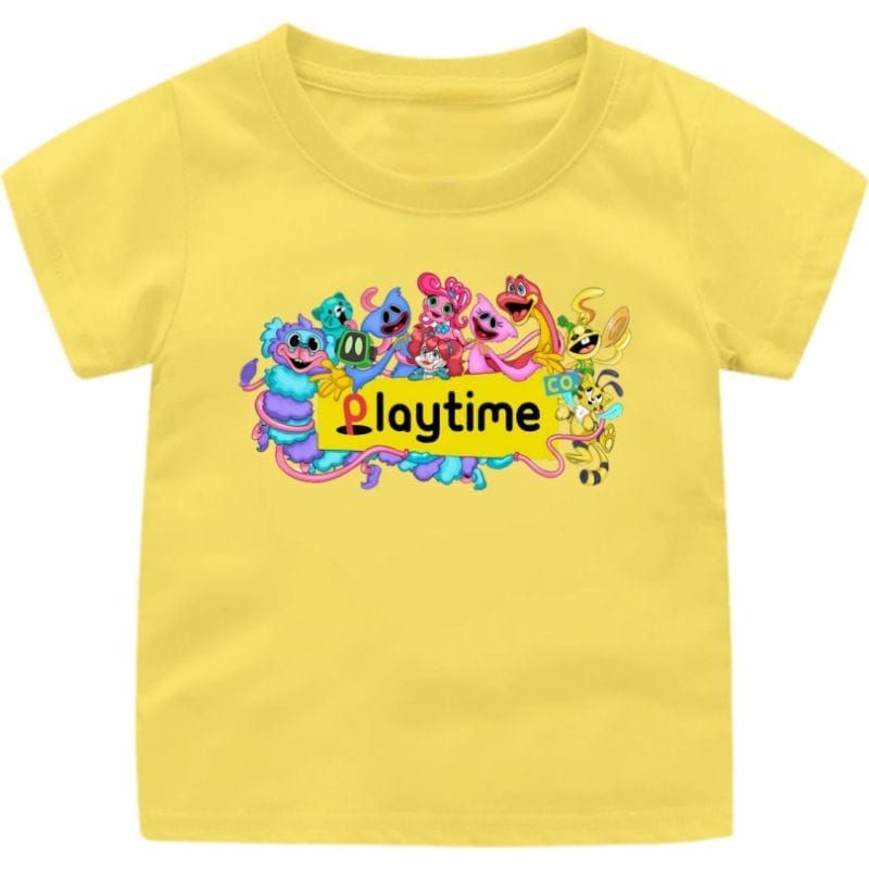 Baju Kaos Atasan Anak Cewek Umur1-12Tahun  PLAY TIME Ukuran S.M.L.XL.2XL.3XL